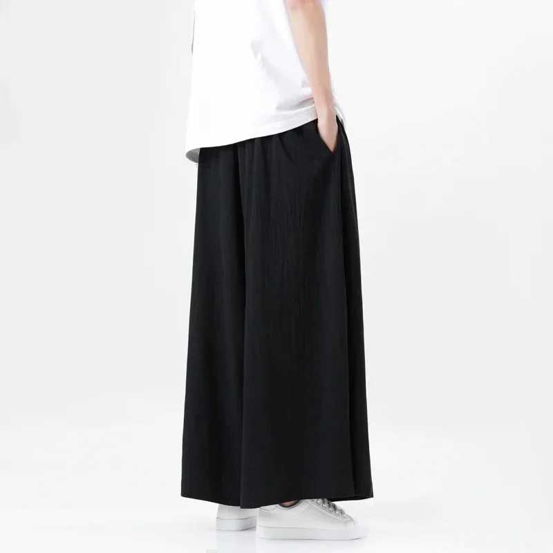 2024 Summer Chinese Style Men Harajuku Pants Man Japanese Kimono Pants Male Streetwear Retro Wide-Leg TrousersXJ240813