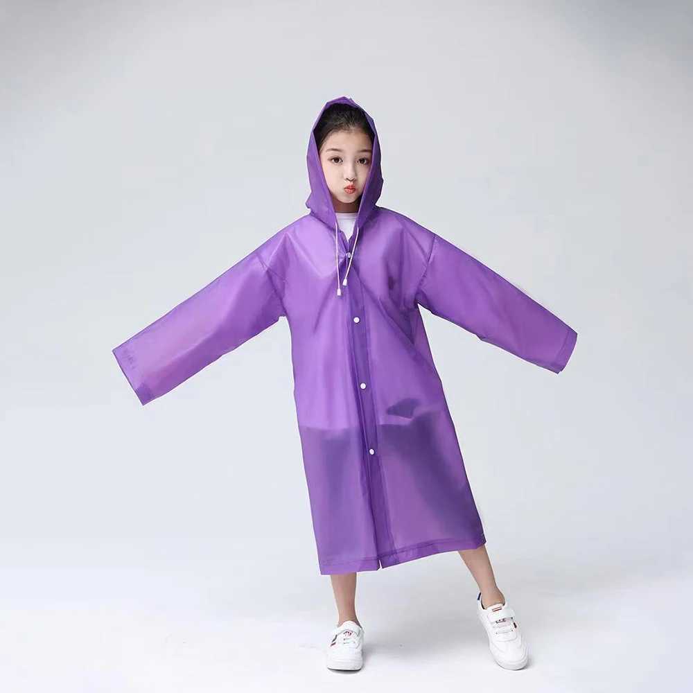 Childrens Raincoat EVA Material Thickened Waterproof Impermeable Rain Poncho for Kindergarten Girls Boys School Students Women Y240810