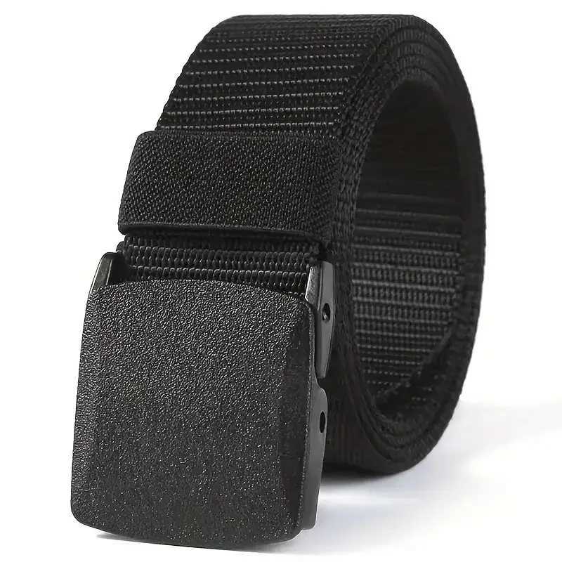 Mens leather belt canvas automatic buckle belt outdoor multifunctional tactical nylon belt hunting belt accessories W240807