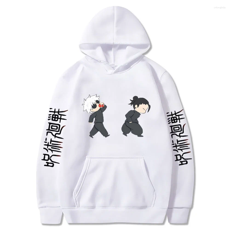 Sweat à capuche masculine Judo d'hiver Automne Hommes et femmes Kaisen Anime Sweat à capuche Satoru Gojo Sweatshirt décontracté mignon Pullover s