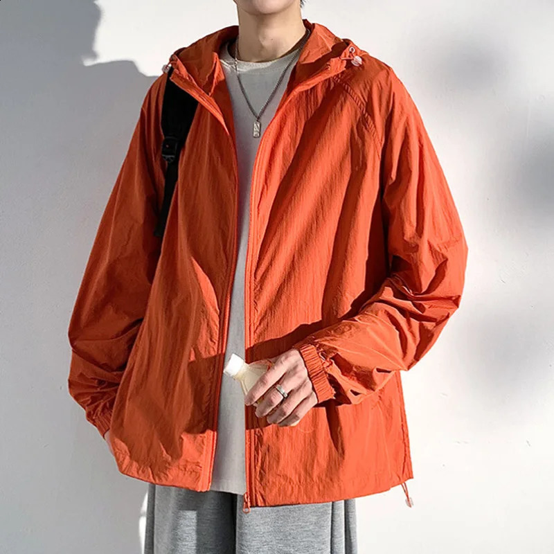 Summer hooded jacket womens waterproof and clothing lightweight quick drying skin windproof 240812