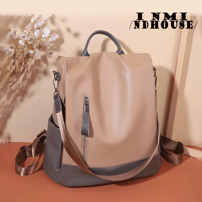 Fashion womens backpack Oxford waterproof school bag teenage girls multifunctional shoulder travel Rucksack 240813