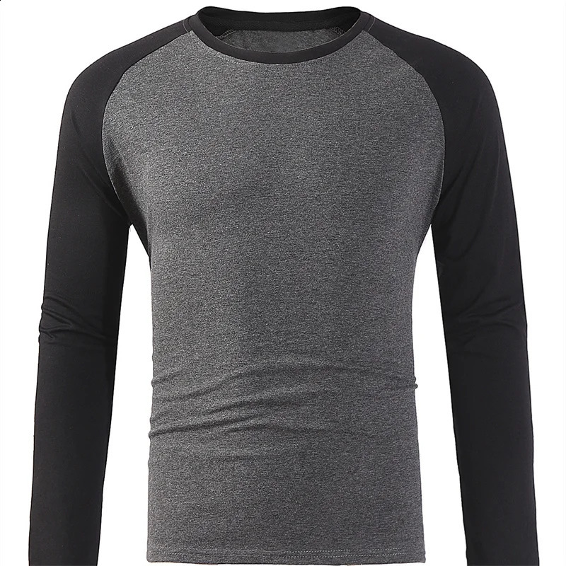 Men Long Sleeve t Shirt Fashion Casual Tops Gym Fitness t-Shirt Breathable Patchwork Tee Shirt Sport Running Shirts Man Clothing 240812