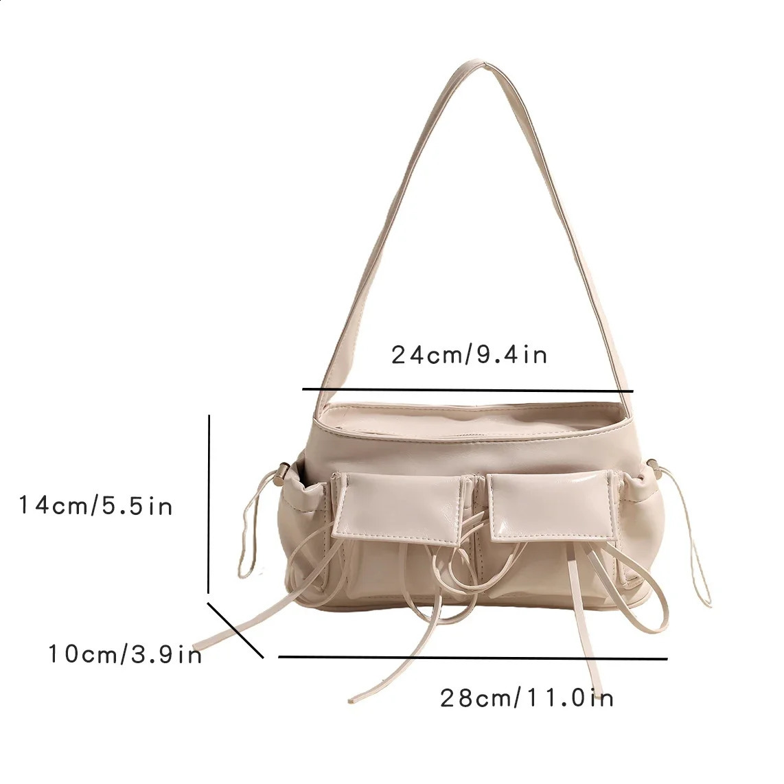 Y2K Korean Fashion Underarm Shoulder Bag Red Silver Female Pu Leather Armpit Chain Handbag Tote Clutch High Capacity 240812