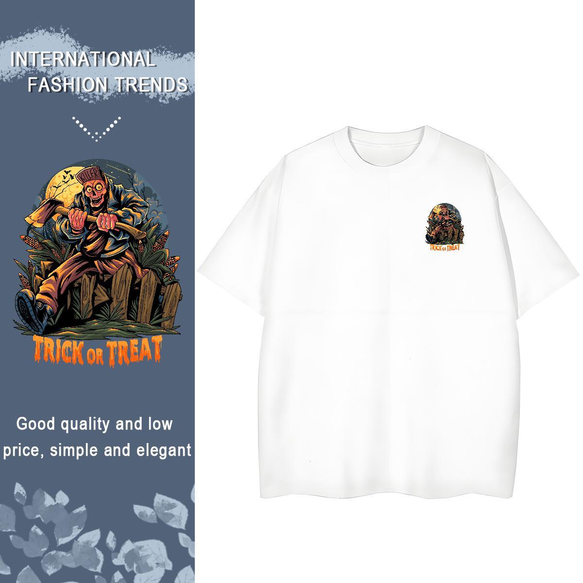 T-Shirts for Men 100% Cotton 230g Halloween Street Wear Breathable Short Sleeve DIY Anime Men Tops Tees Fashion Design Free Shipping Top Tees