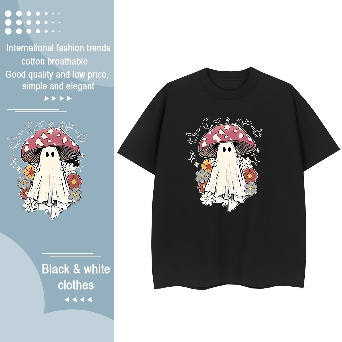 Loose T Shirts Men monster Crew Neck Breathable Casual Beach DIY Logo Oversized 230g Pure Cotton Men Tops Tees Customized Wear