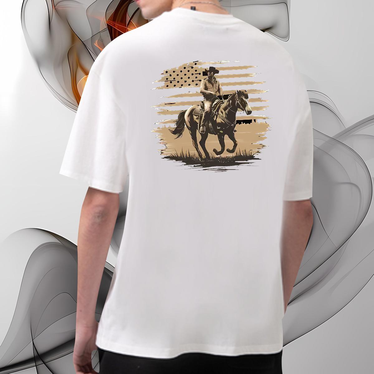 Designer T Shirts Men horse Breathable Crew Neck Sport Custom Print Plus Size 230g 100% Cotton Men Tshirts Designer Fashion Polos