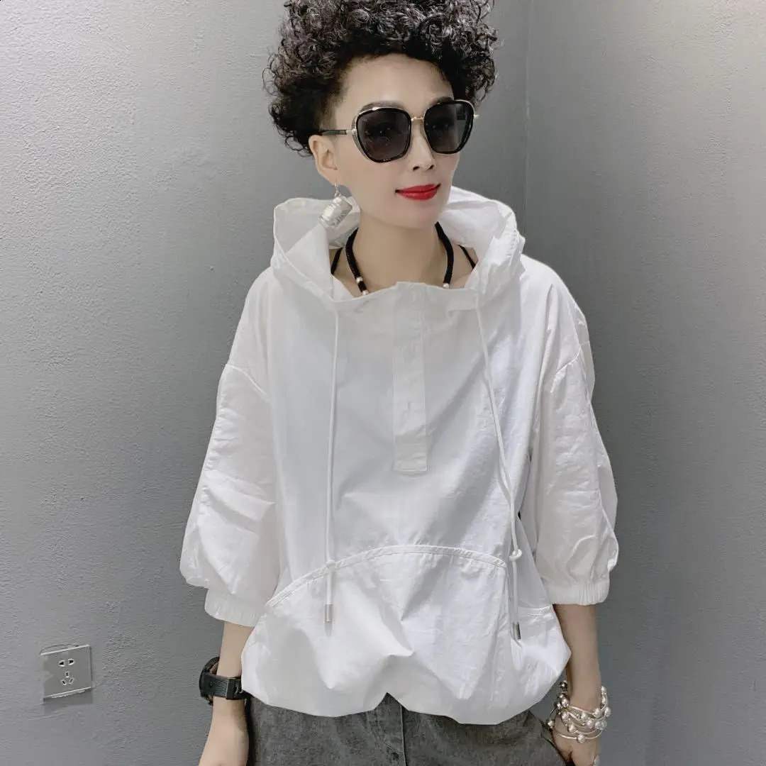 Solid color Loose Casual Hoodies Women Turtleneck Long Sleeve Cotton Hooded Shirt Oversized Sweatshirt Female Pullover Lady 240813