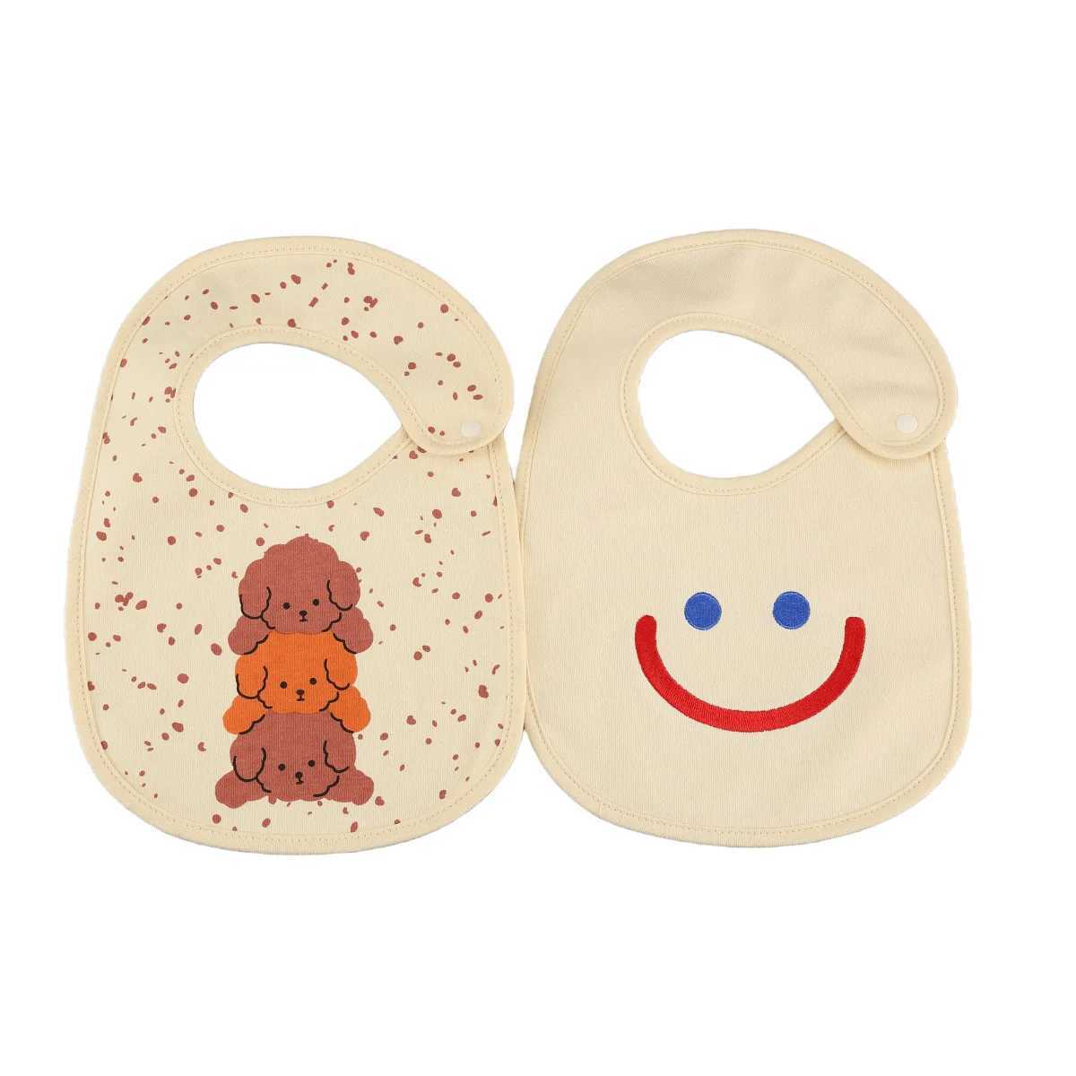 Bibs Burp Cloths 2 pcs/set Korean Style Baby Waterproof Bibs New Infants Cotton Feeding Saliva Towel Newborn Toddler Soft Burp Cloth For Kids BibL4812