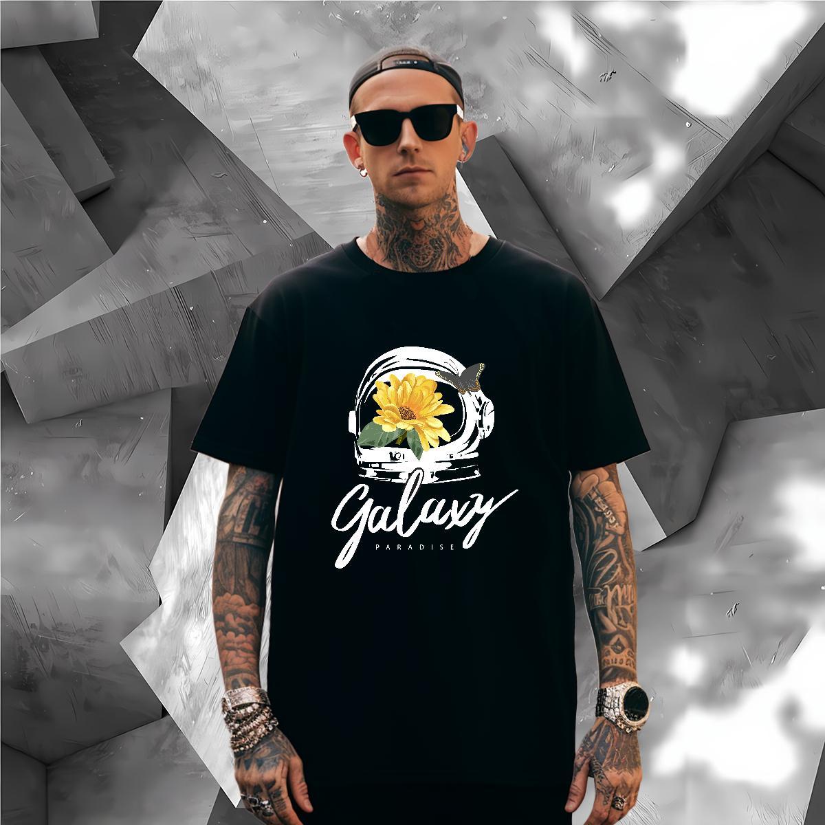 Cool flower T Shirts Men Daily Outfit Mens Tshirts 230g Cotton Designer Breathable Short Sleeve Skull Tees Shirts