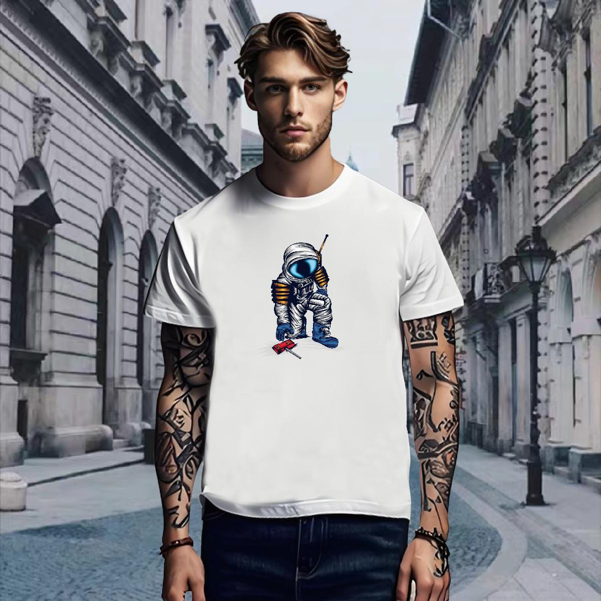 Men T Shirts 230g 100% Cotton universe Sports Casual Breathable Short Sleeve Graphic Men Clothes T-Shirt 2024 Cool Tops Tees