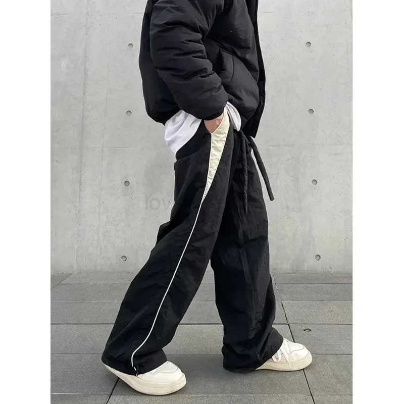 Men Streetwear Chic Cargo Korean Harajuku Casual Parachute Tech Pants for Women Sweatpants Wide Leg Joggers Trousers ClothesXJ240813