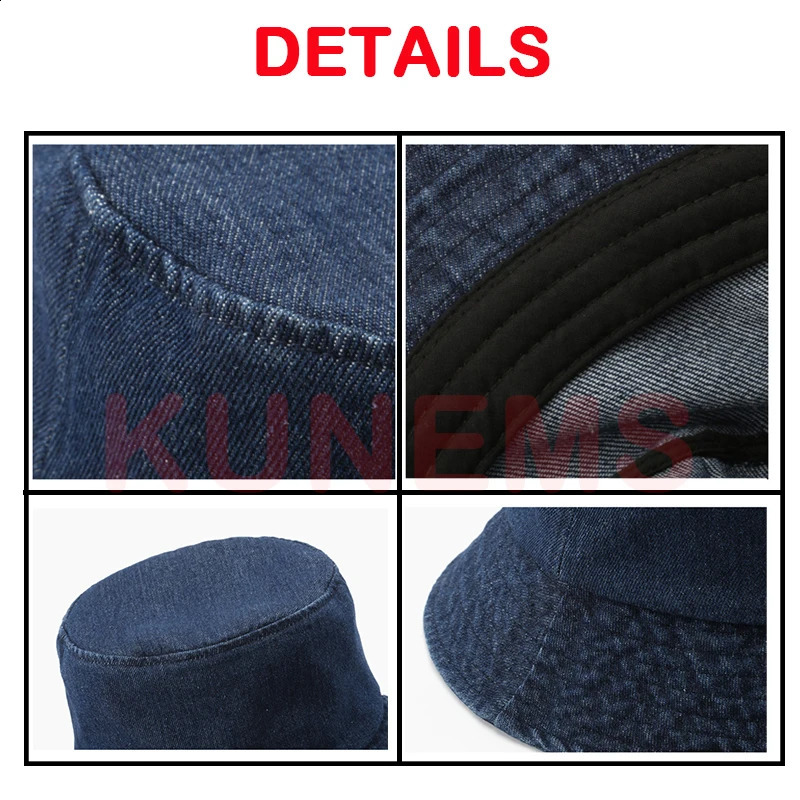 KUNEMS custom embroidered printed mens and womens cotton bucket hat n Jean Fisherman unisex wholesale 240812