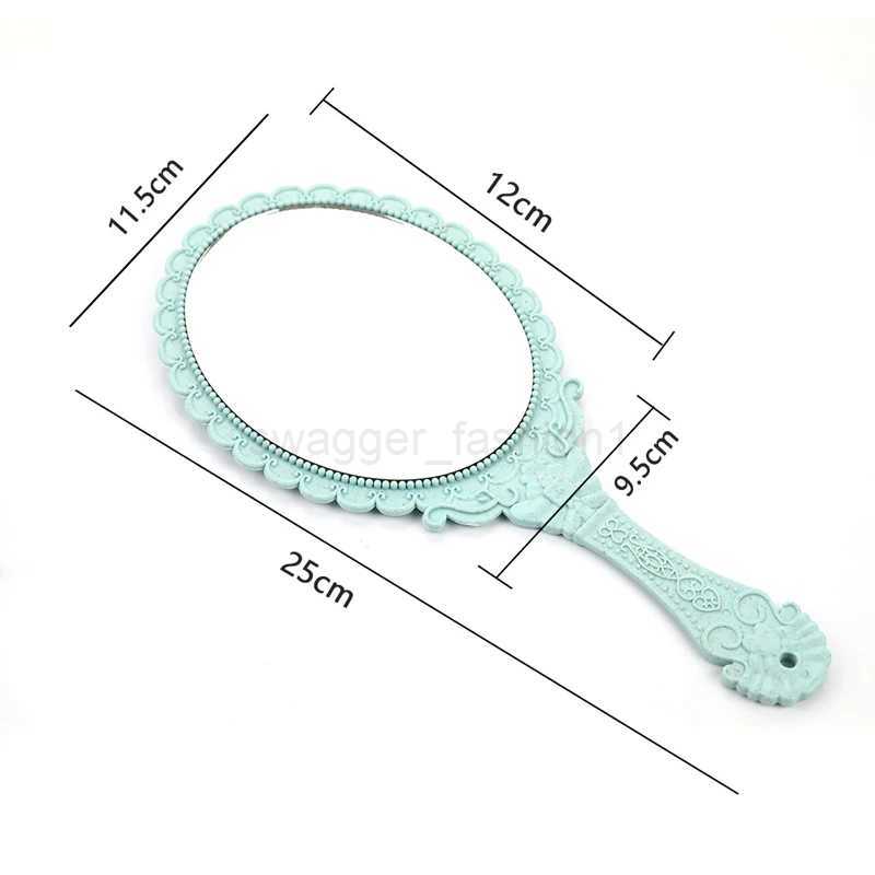 Vintage Carved Handheld Vanity Mirror Makeup Mirror Hand Mirror Handle CosmeticXJ240813