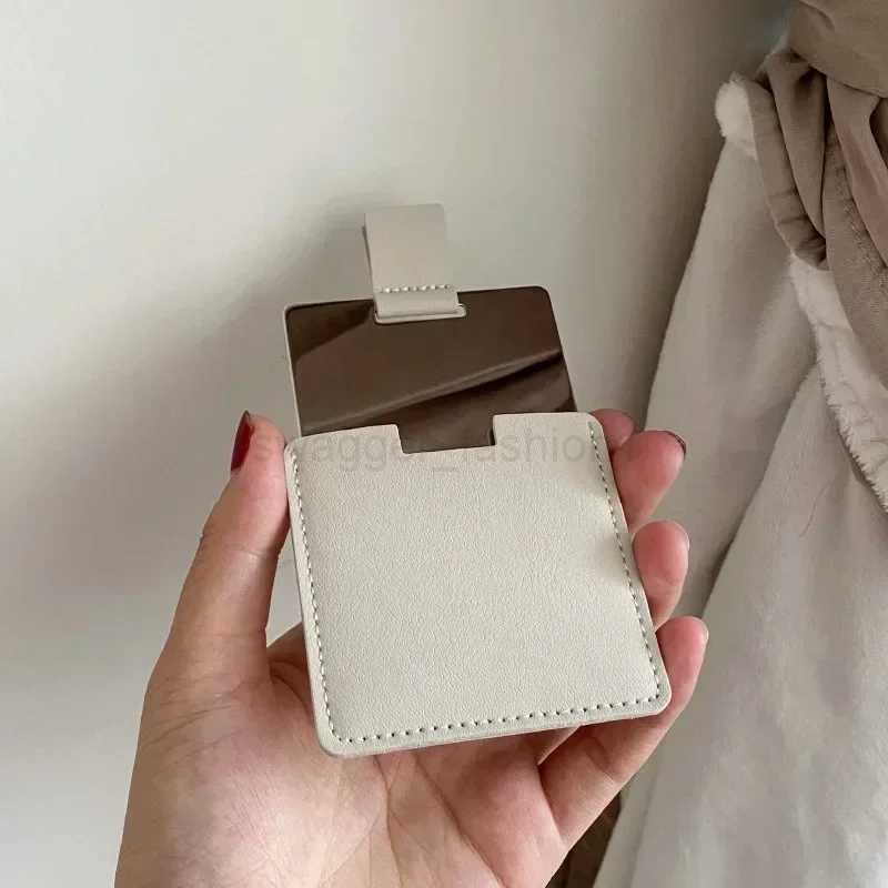 Stainless Steel Handheld Makeup Mirror Square Refine Makeup Vanity Mirrors with Handle Mirror Compact Mirrors Compact PocketXJ240813