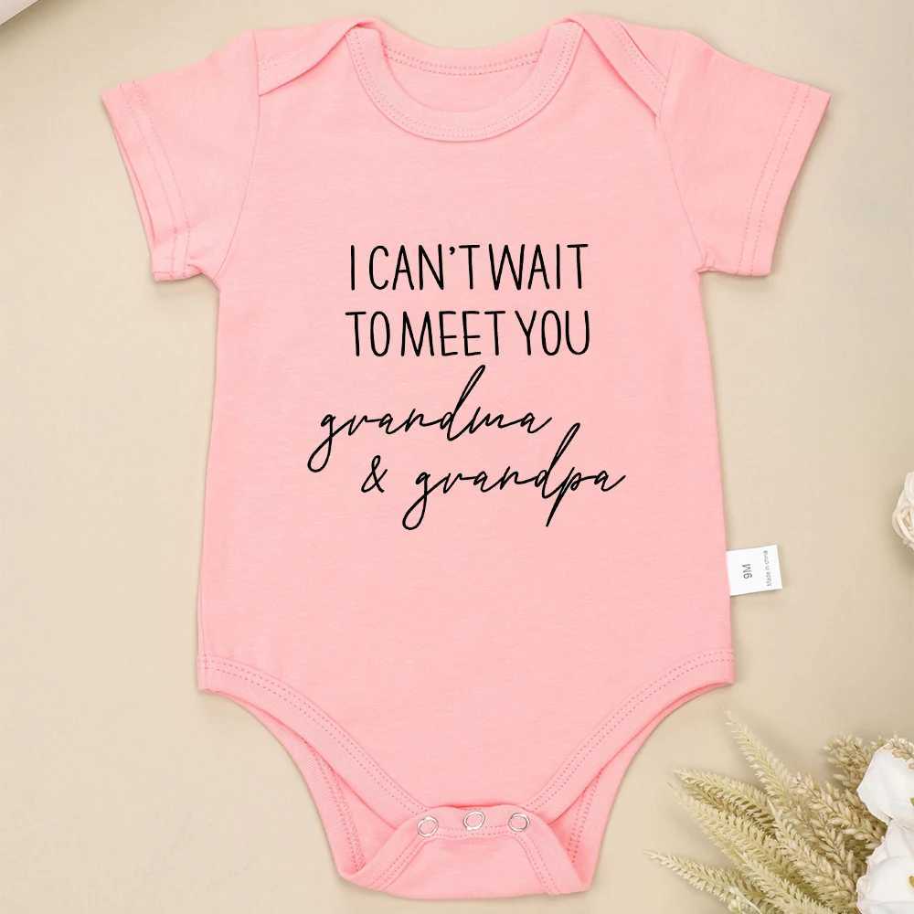 I cant wait to see you grandma and grandpa newborns boys girls pregnancy clothes cotton babies Onesie exquisite gifts W240812