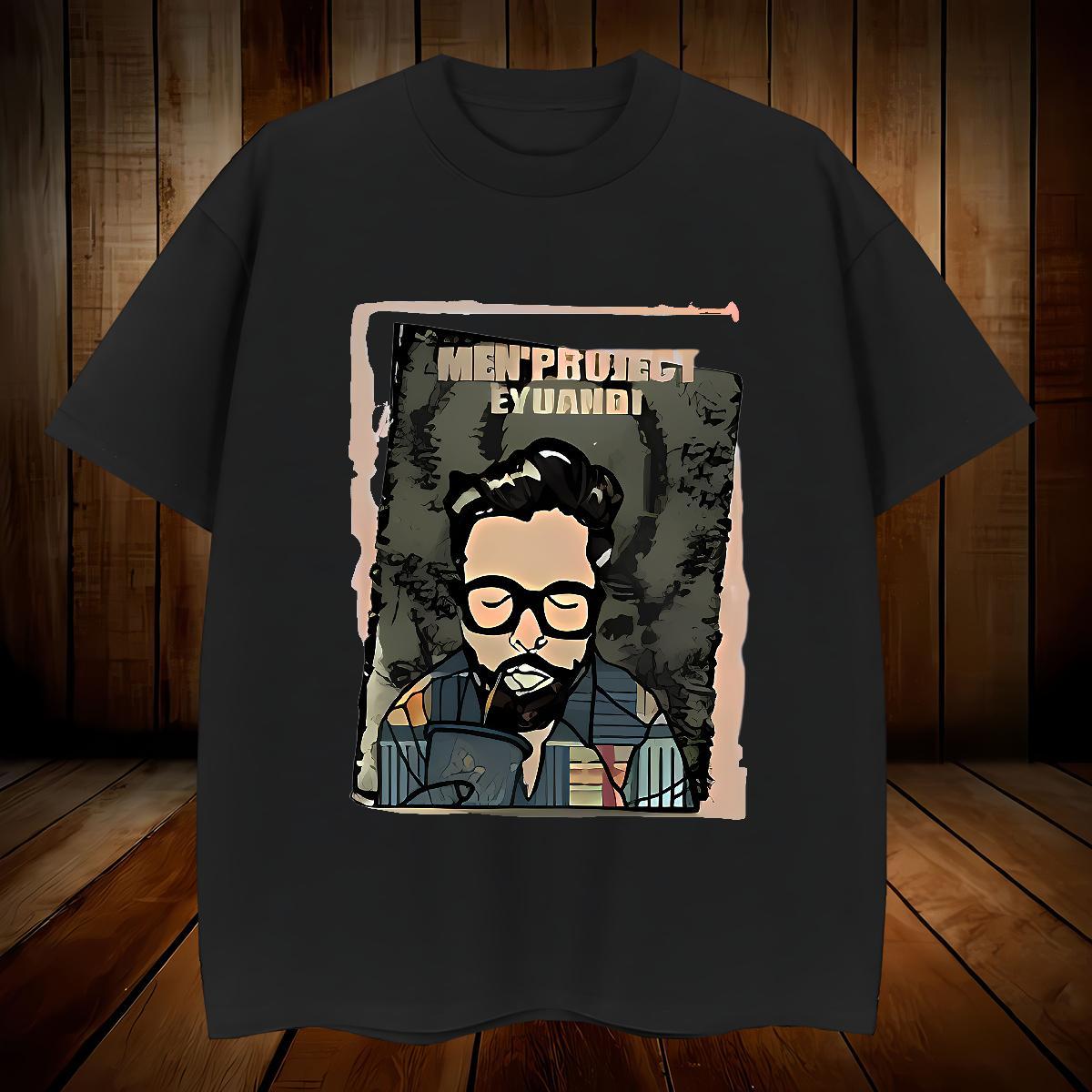 Popular portrait Men T Shirts Casual Daily Wear Mens Tshirts 230g Pure Cotton 2024 Summer Breathable Short Sleeve Plus Size Cartoon Polos