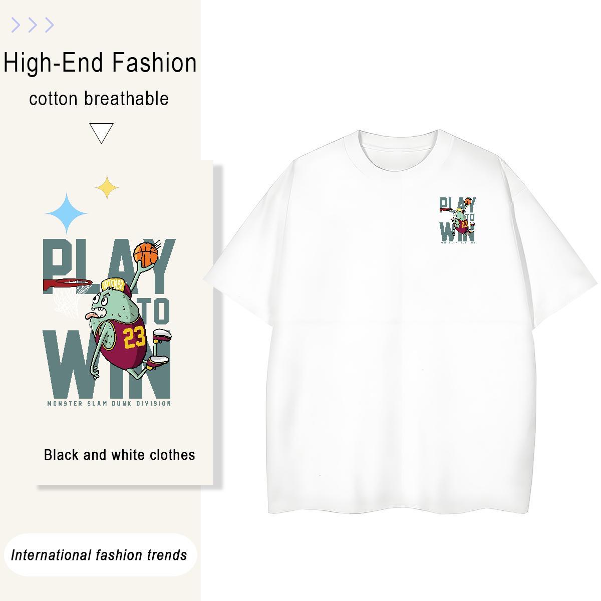 T shirt 100% Cotton 230g USA Daily Outfit Crew Neck Breathable Black White Men Tees 2024 DIY Brand Wear