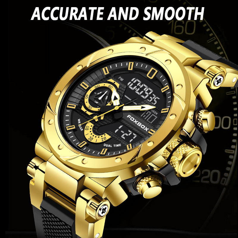 LIGE Dual Display New Men's Waterproof Multi functional Watch Outdoor Sports Alarm Clock Night Light Electronic Watch Watch for teenagers