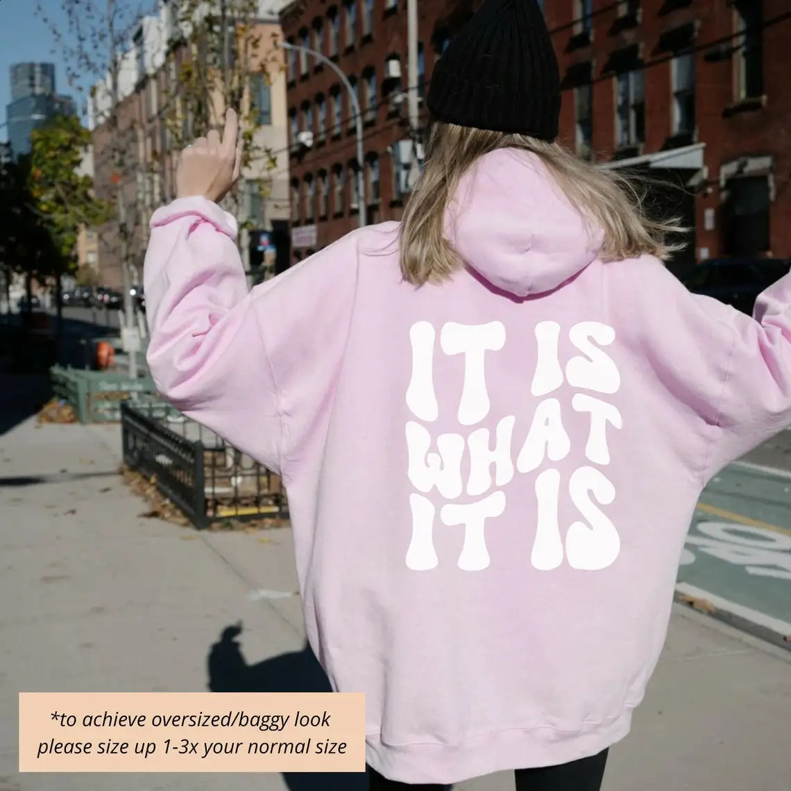 It is what it graphic hoodie Boho VSCO aesthetic preppy clothes retro sweatshirt Trendy Preppy Tumblr Pullover 240812