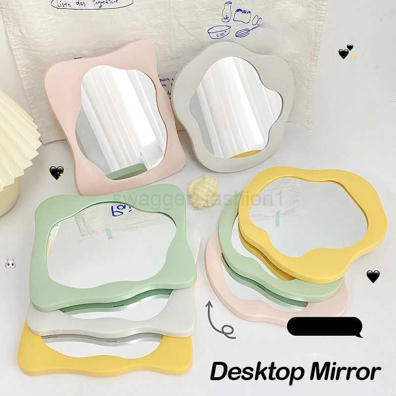 Irregular Shape Mirror Foldable Desktop Mirror Adjustable Angle Cosmetic Vanity Mirrors Cute Makeup Full Body Mirrors XJ240813