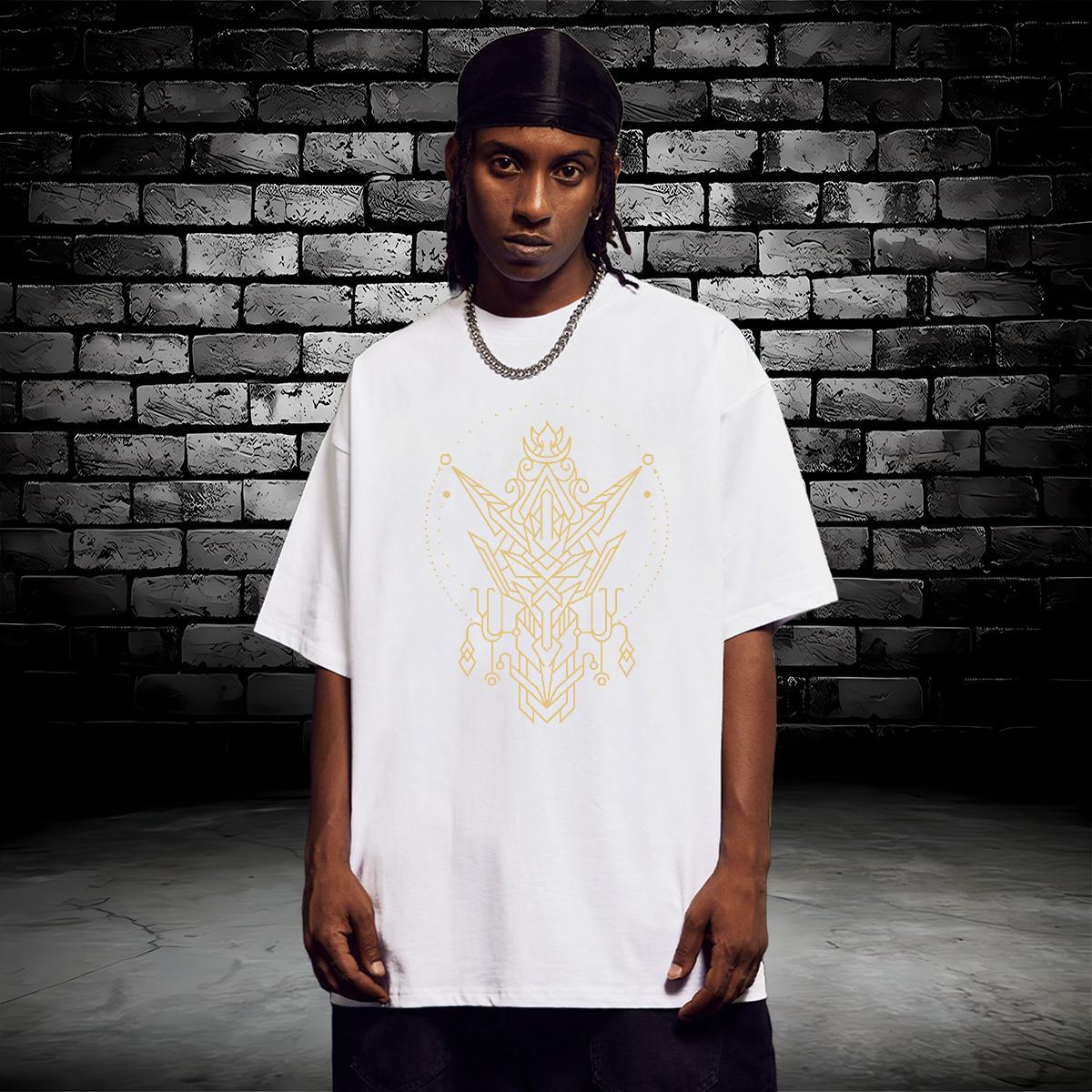 T shirt 230g 100% Cotton Geometric line Outdoor O Neck Short Sleeves White Plus Size Men Clothes T-Shirt Fashion Free Shipping Polos