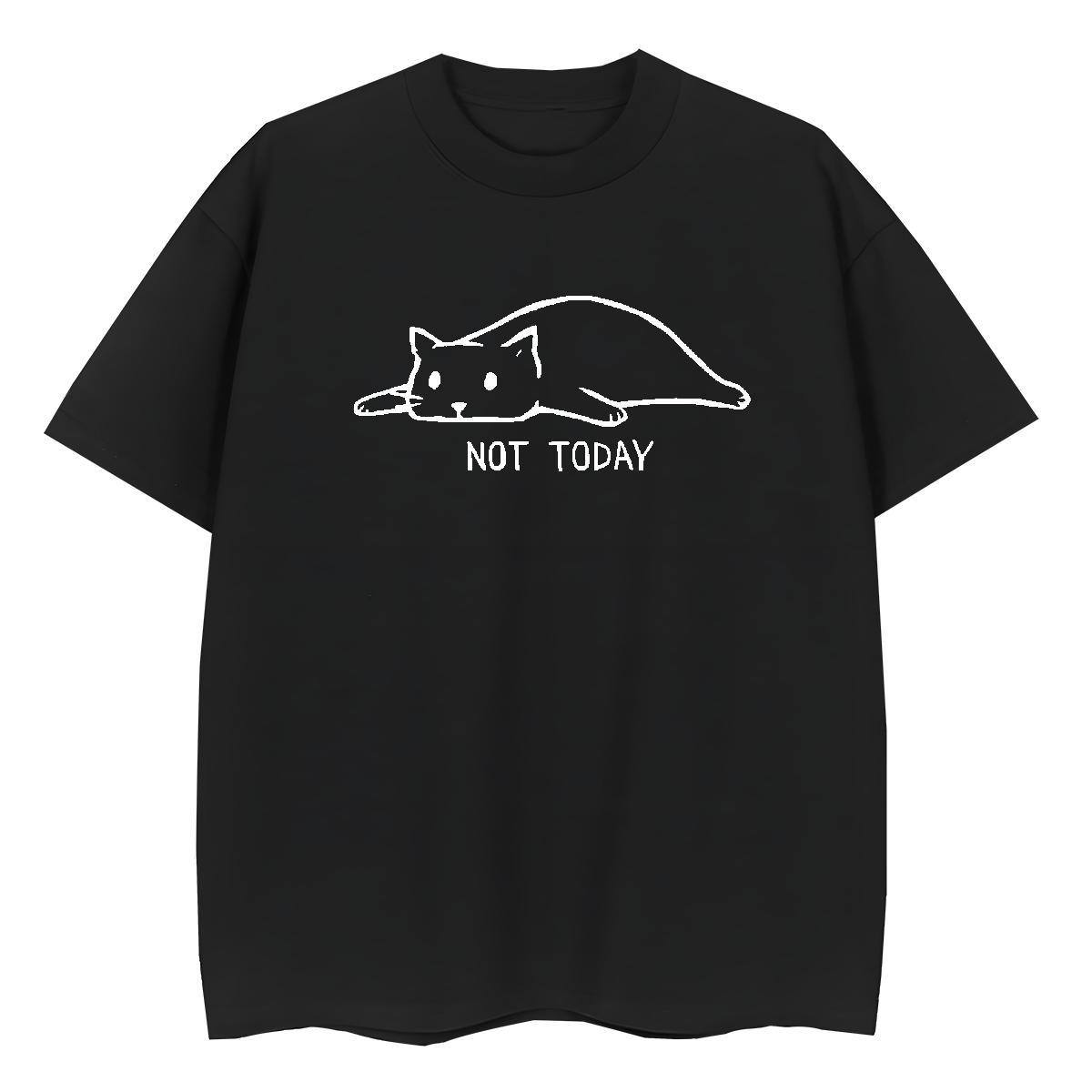 TOP Quality Mens T Shirts cat Short Sleeve Soft Anime Printing Street Custom Anime 230g Cotton Tshirts Fashion Casual Polos