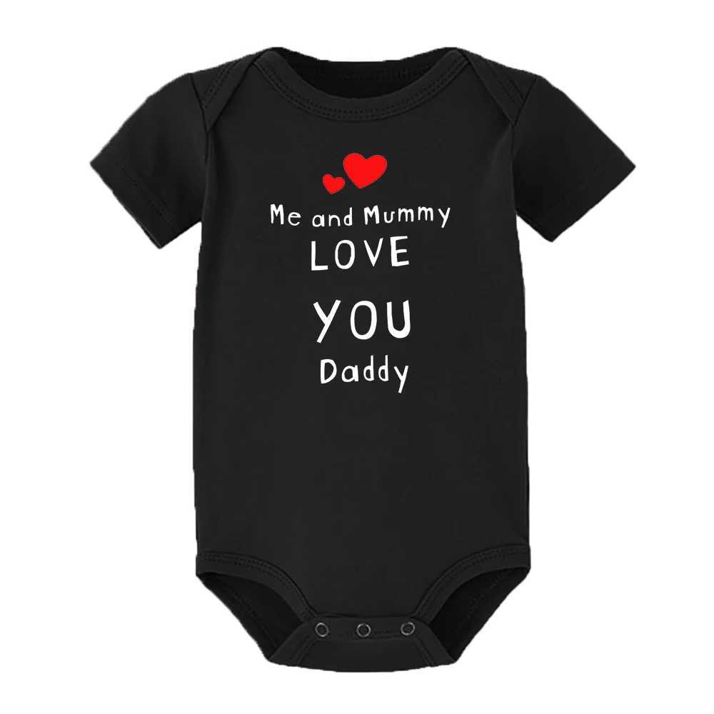 My mom and I love you dad baby boy girl jumpsuit newborn baby clothing short sleeved bodysuit Valentines Day gift W240812