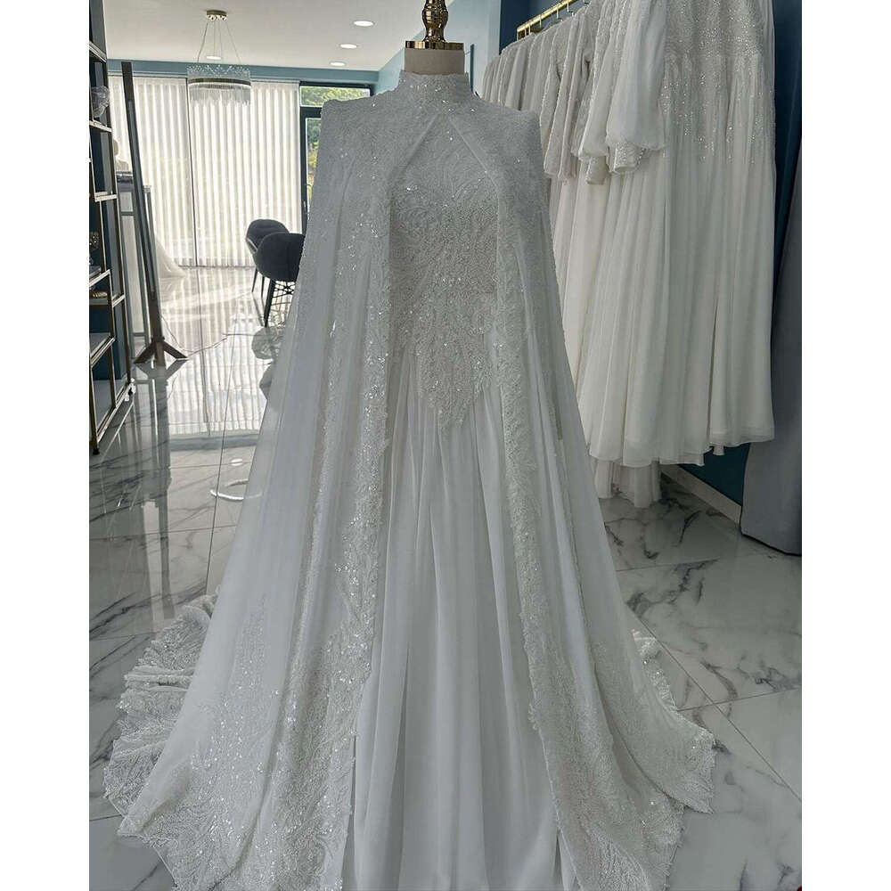 Piece Two Set A E Gown Wedding Dresses Beading Sequins Lace Bridal Gowns Big Vestidos De Novia Custom Size Colour S