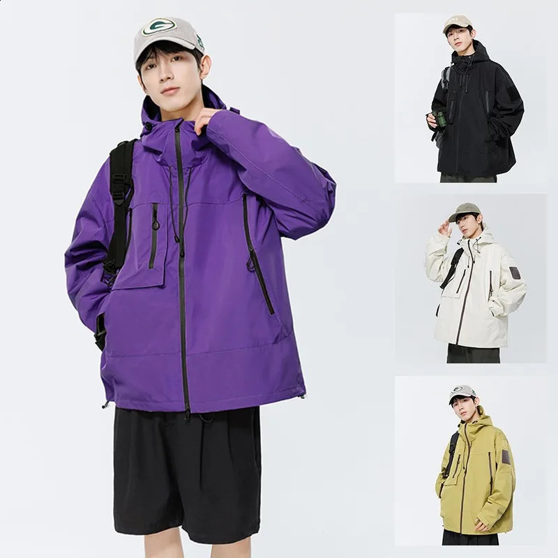 Mens Waterproof Jacket Climbing Hiking Camping Trekking Windbreaker Unisex Outdoor Windproof Rain Coat Antifouling 240812