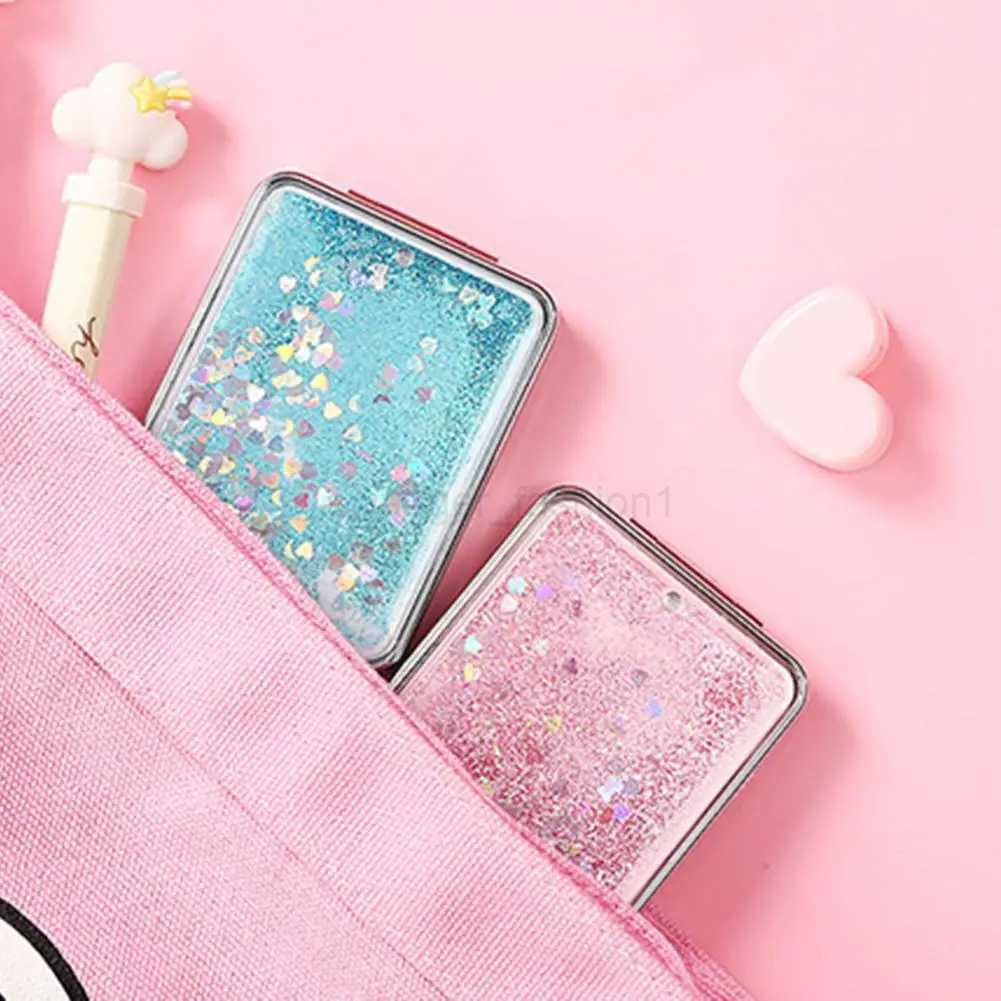 Chic Makeup Mirror Compact Pocket Mirror Shiny Quicksand Beauty Stuff Long-lasting Makeup MirrorXJ240813