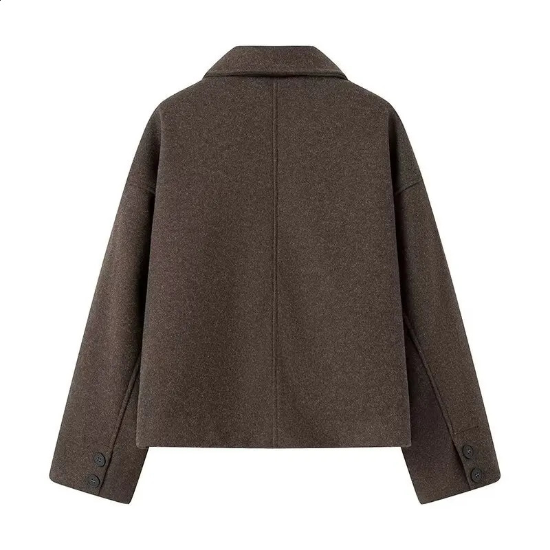 Autumn Winter Cropped Jacket for Women Short Coat Tweed Jacket Zip Crop Demi-season Jacket Woman in outerwears 240812
