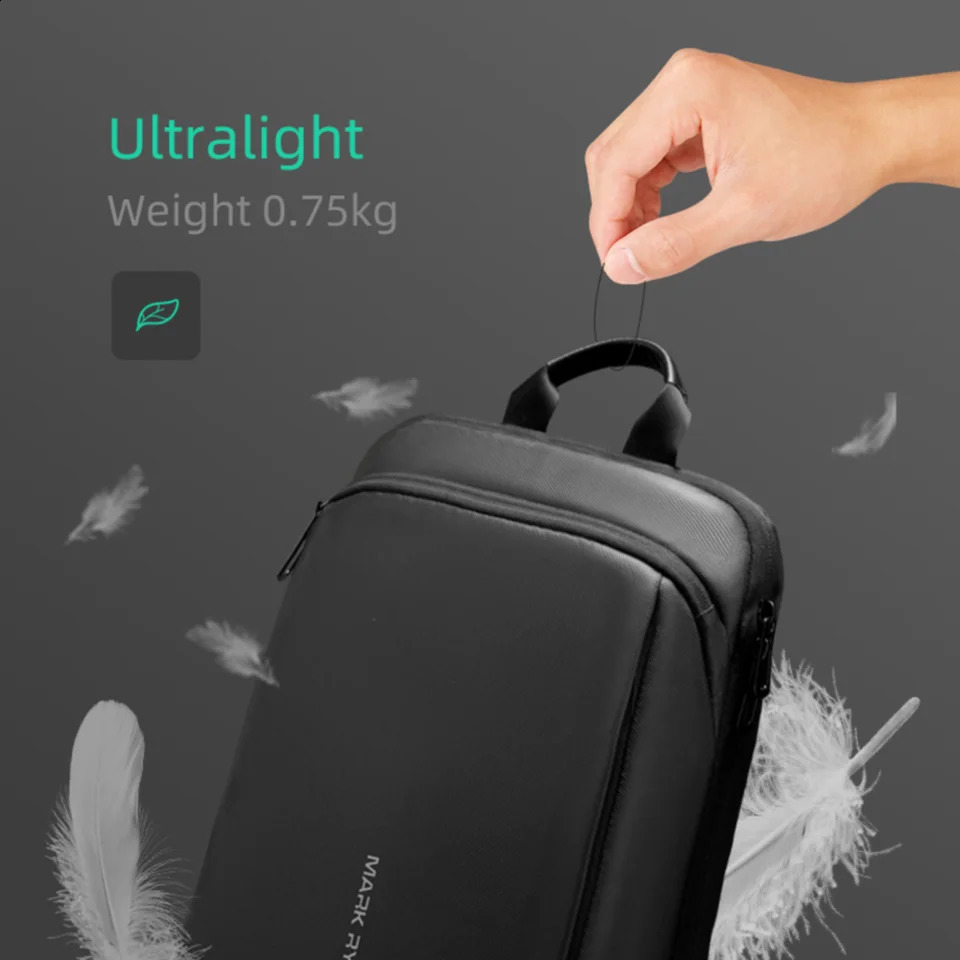 MarkRyden Mens Laptop Backpack Ultra Thin and Lightweight Business School 240813