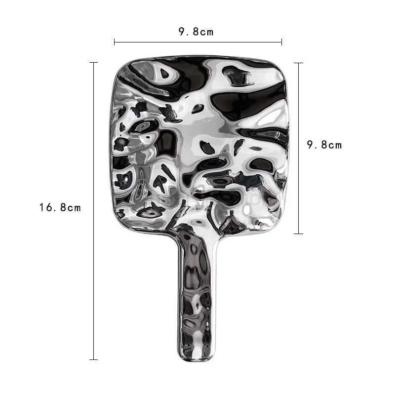 Beauty Salon Handle Mirror Hand-held Make-up Silver Small Mirror Dressing Room European Style Makeup Mirror Skin Management ToolXJ240813