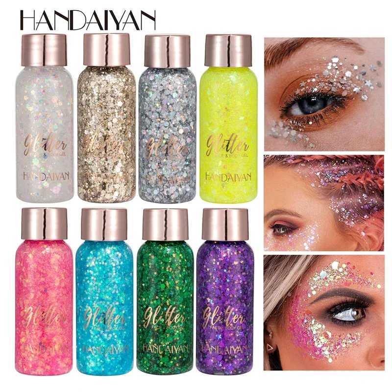 Multi function glitter nail polish with olfactory spoon body face glitter gel art glitter loose sequins cream festival glitter decoration W240812