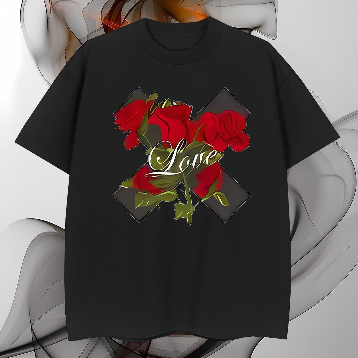 Loose letter T Shirts Men Casual Men Tshirts 230g Pure Cotton 2024 New Breathable Soft Customized Print Top Tees