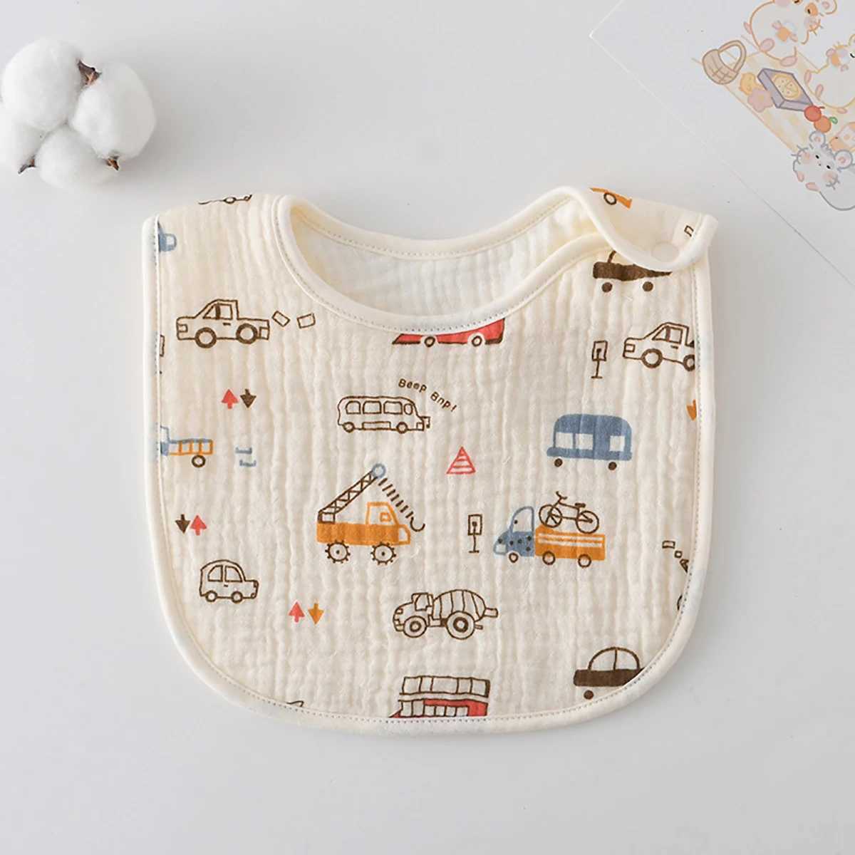 Bibs Burp Cloths New Gauze U-shaped Baby Bibs Cute 6 Layers Cotton Saliva Towel Newborn Burp Cloths Bandana Scarf for Boy Girl Feeding Drool BibL4812
