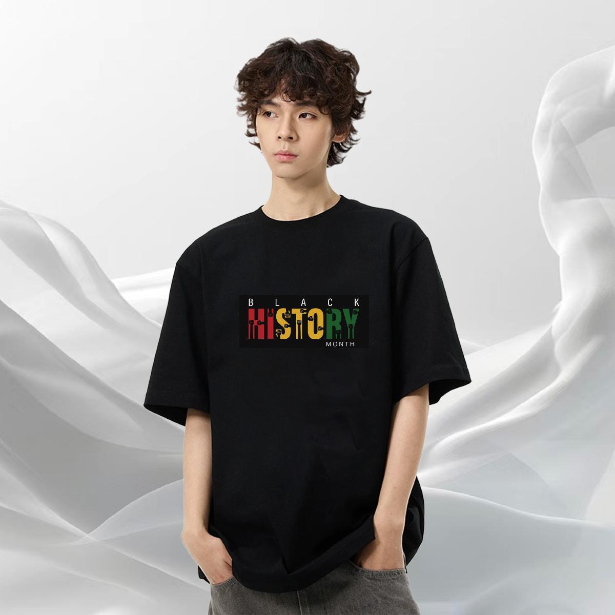 TOP Quality Tshirts Street Wear 230g Cotton Oversized 4XL Crew Neck Breathable letter Men T Shirts Fashion New Clothings