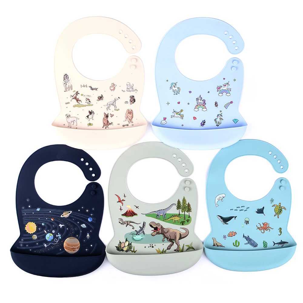Bibs Burp Cloths LOFCA 1pc Silicone Bibs For Kids Newborn Baby Bibs Waterproof Silicone Feeding Baby For Toddler Breakfast Feedings AdjustableL4812