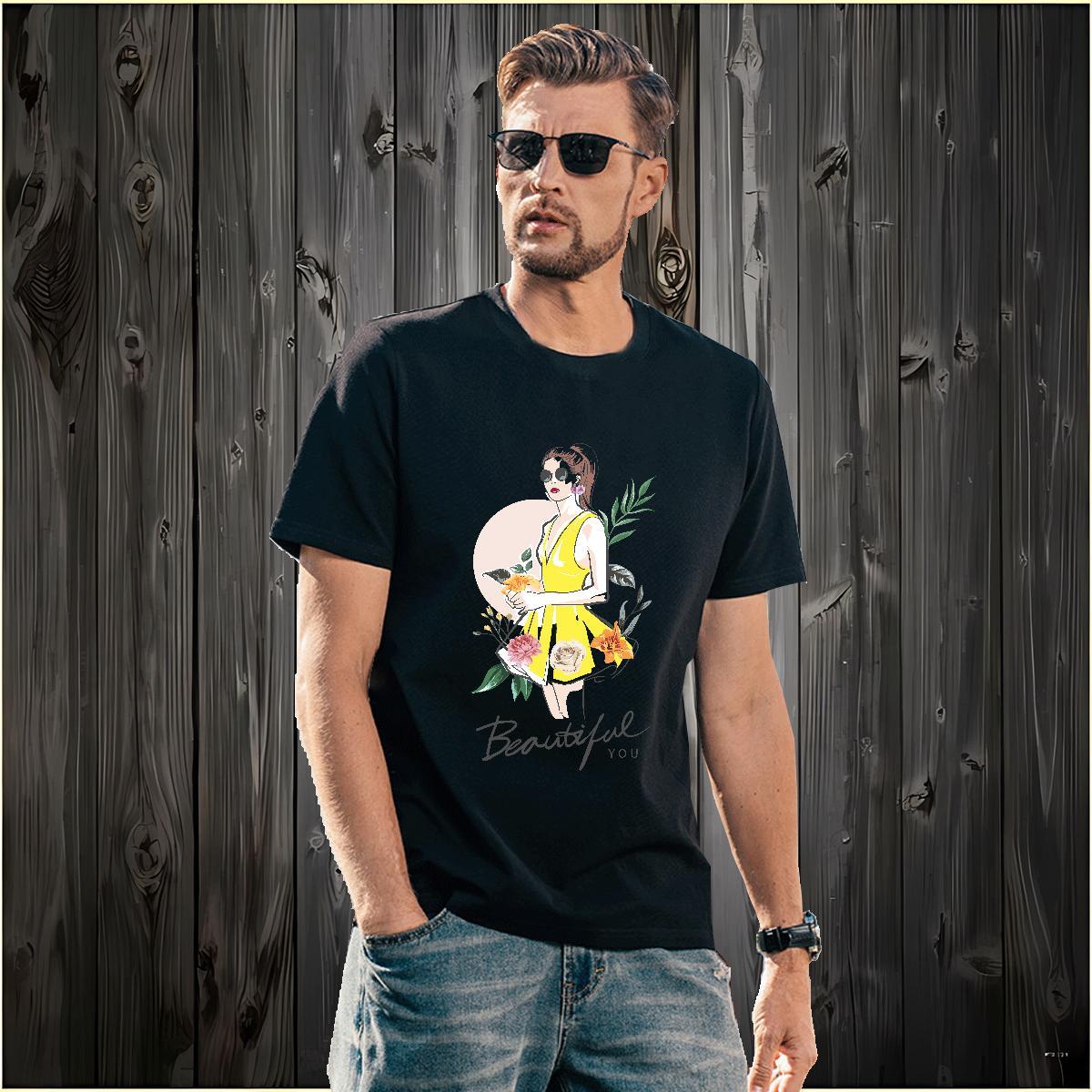 T shirt 100% Cotton 230g character Casual Beach Crew Neck Breathable Custom Print Plus Size Mens Tshirts Designer Fashion TOP Quality Tee Shirt