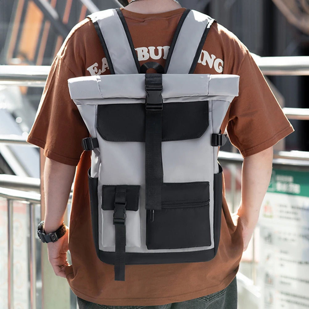 Waterproof travel backpack large capacity mens business laptop roll up bag for outdoor and camping 240813