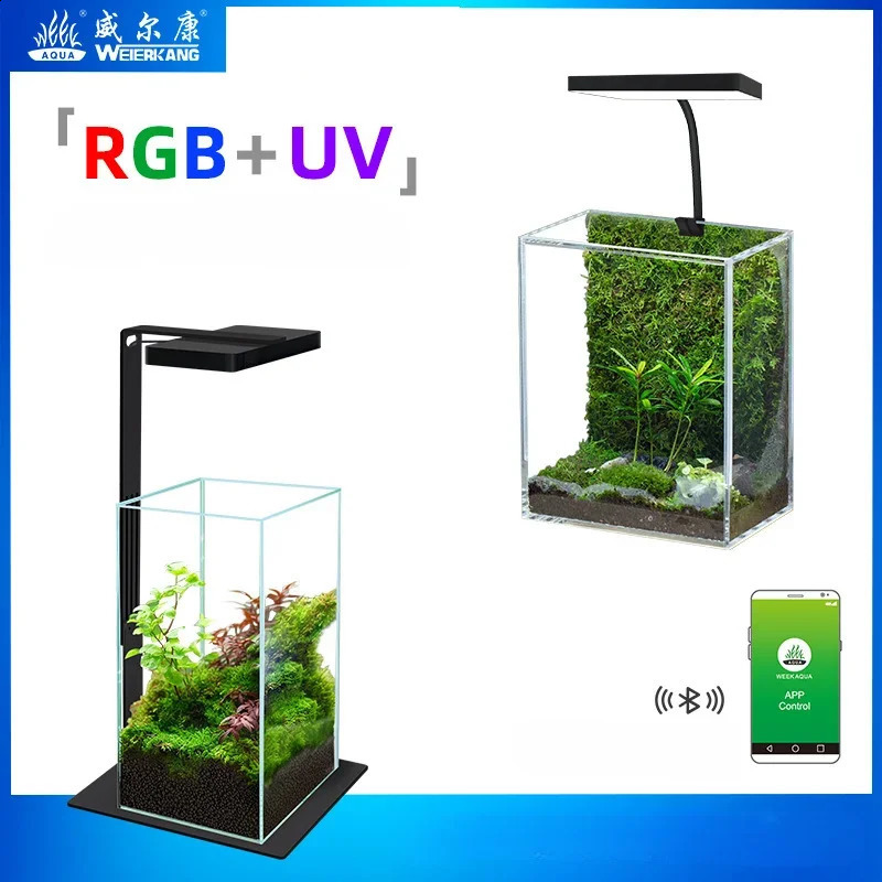 WEEK AQUA Mini 90pro Full Spectrum LED Ecology Microlandscape light USB Aquatic Plants Light with APP Bluetooth Controller 240812