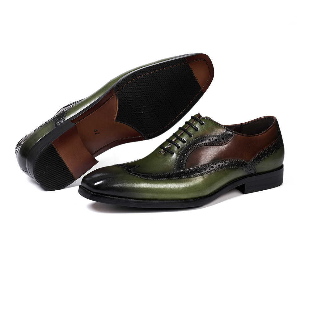 CMM Pointed Leather Shoes Mens British Business Dress Leather Large Oxford Shoes Trend Color Matching Manual Mens Shoes