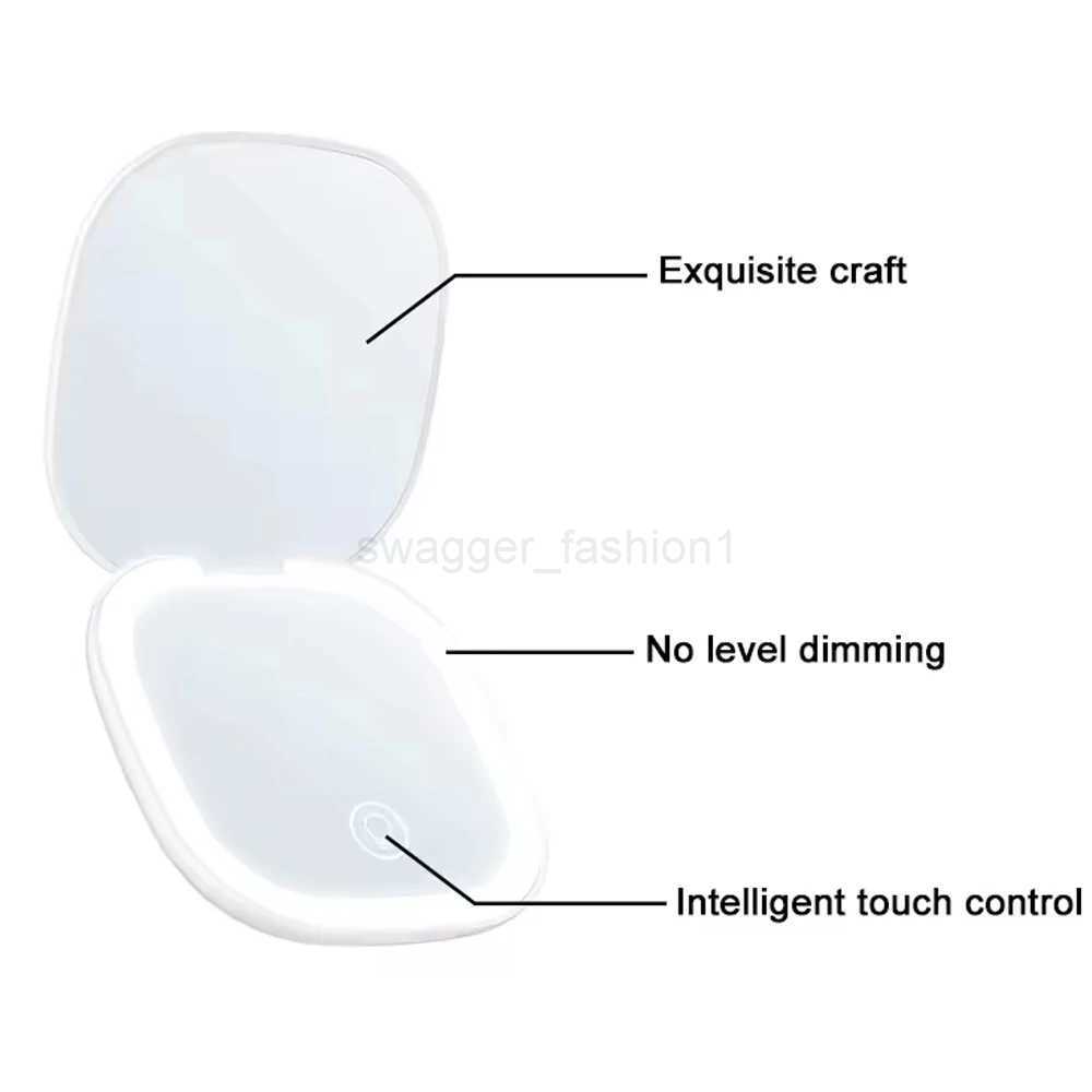 LED Travel Makeup Mirror 3.5inch Lighted Compact Mirror with 1X/5X Magnifying 2 Sided 3 Colors Portable for Handbag Purse GiftXJ240813