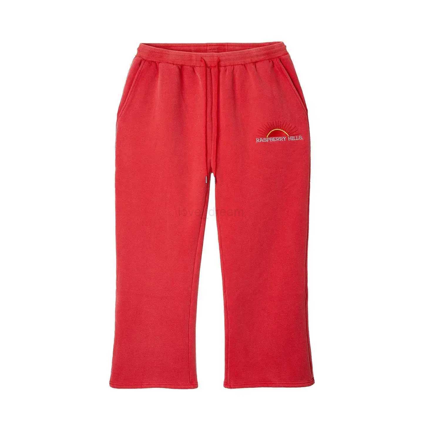 GOLD Trendy Brands Summer Cotton Casual Pants Red Fashion Man Women Street Sweatpants Harajuku Baggy Joggers Straight PantsXJ240813