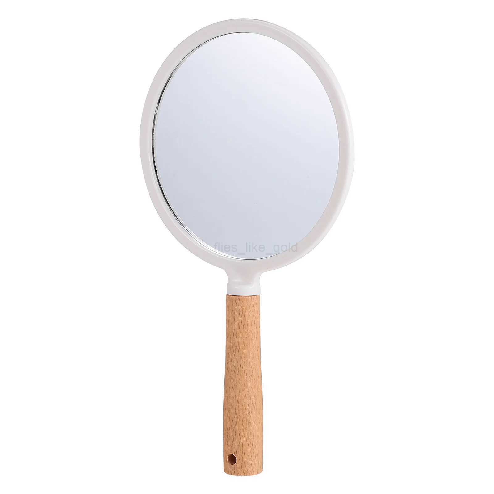 Handle Mirror Dressing Table Portable Makeup Wood European Style Womens Salon W240813