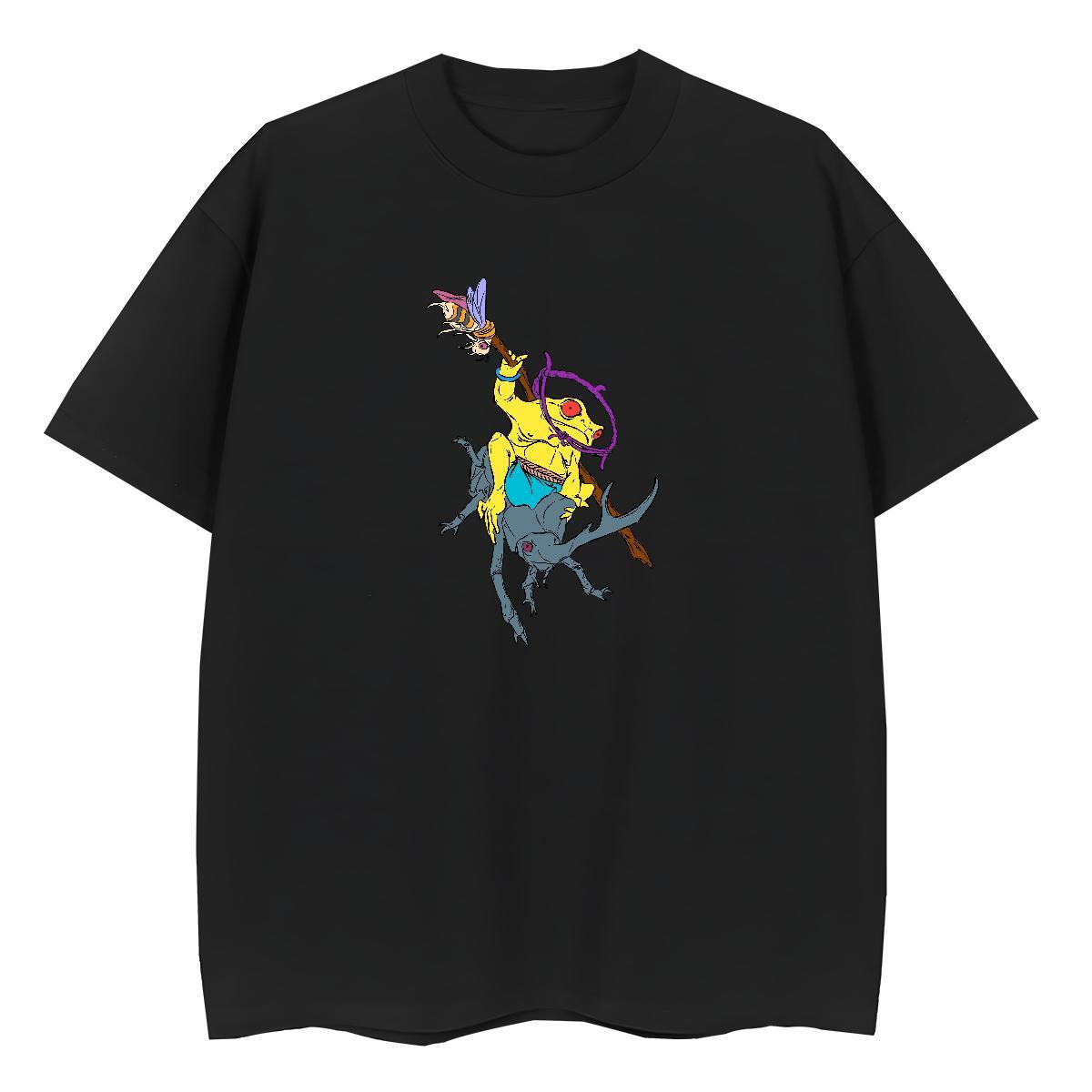 2024 Men Tshirts Frog Street Wear 230g Cotton Tops Short Sleeve O-Neck Loose T Shirts Men Custom Anime