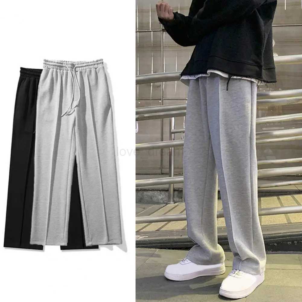 Drawstring Sweatpants Mens Fashion Casual Wide-leg Pants Men Streetwear Loose Straight Trousers Mens Joggers Track Pants S-2XLXJ240813