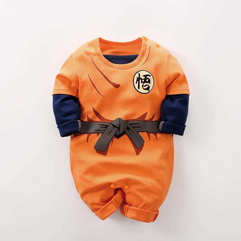 Spring and Autumn 0-18 Months Freshman Cartoon Cosplay Cool 100% Cotton Long Sleeve Boys Infants Toddlers Onesie Clothing jumpsuit W240812