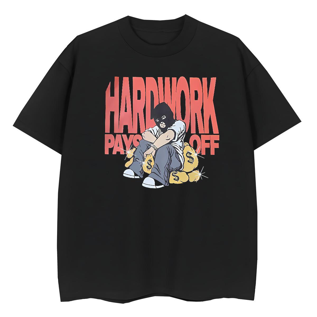 Classic Couples T Shirts Hip Hop 100% Cotton 230g Black Oversized Breathable Short Sleeve money T Shirt For Man Stylist Tshirts